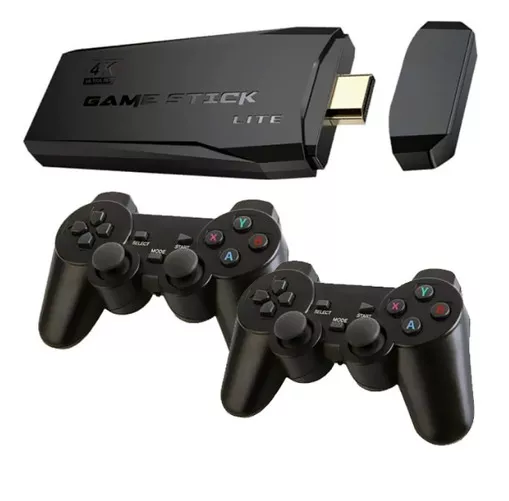 Game Stick 2.4g Wireless 4K Controle Sem Fio Com Jogos Clássicos Super Mario Nintendo Sonic