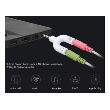 Adaptador Splitter Fone e Microfone Para Entrada Comum P2