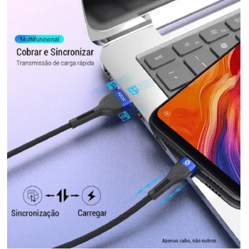 Cabo Reforçado Para iOS Android Carga Rápida PZOZ 2m