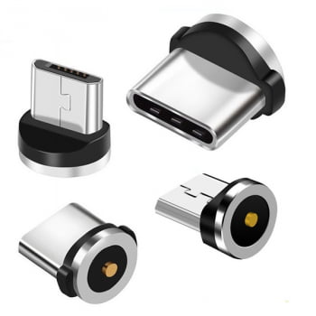 Kit 4 Conectores Plugs Magnéticos Essager  Micro USB/Tipo C