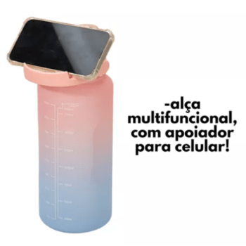 Kit 3 Garrafas de Água Colorida Frases Motivacionais Academia Treino