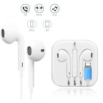 Fone de Ouvido Tipo Earpods - Lightning iPhone Com fio 