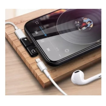 Kit Splitter Adaptador iPhone + 4 Protetores de Cabo