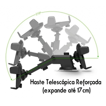 Suporte Veicular Articulado para Celular Com Ventosa