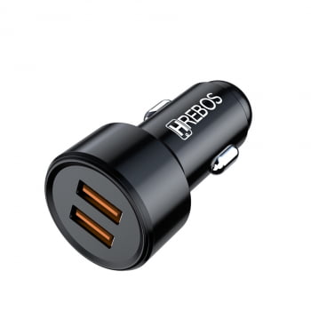 Carregador Automotivo Veicular Turbo Hrebos 2USB 3.1A HS-368