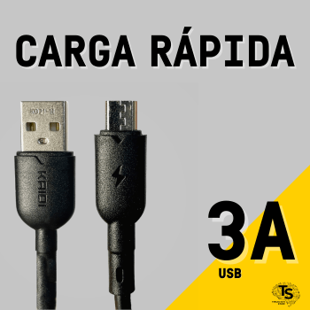 Cabo Carregador USB 3A Carga Rápida Hrebos Kaidi 1m