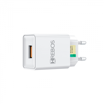 Carregador 1USB Hrebos HS-150 Carga Rápida 2.4A Com Saída Turbo