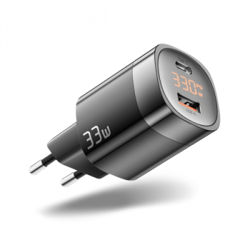 Carregador USB Tipo-C Turbo 33w Com Display Digital Essager