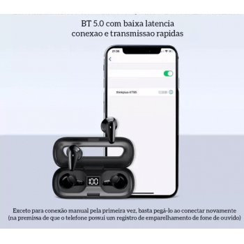 Fone de Ouvido Bluetooth Lenovo XT95 Ultra Fino TWS