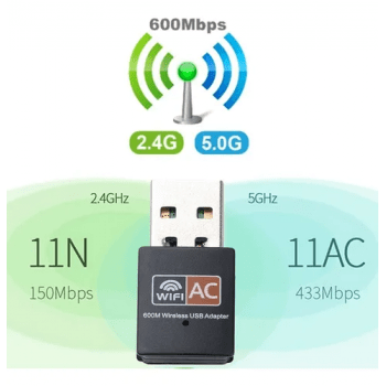 Adaptador WiFi Dual Face 2.4G/5G USB Mini 802.11n USB