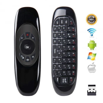  Mini Teclado Air Mouse Controle Qwerty Tv Smart Box Android