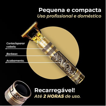 Máquina de Cortar Cabelo Acabamento Para Barba Recarregável USBC CB-720