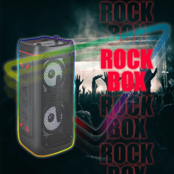 Caixa de Som Bluetooth 5,0 Rádio Portátil RGB Com Controle NEHC RockBox 2305