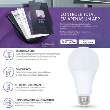 Lâmpada Inteligente Led Multilaser 10w