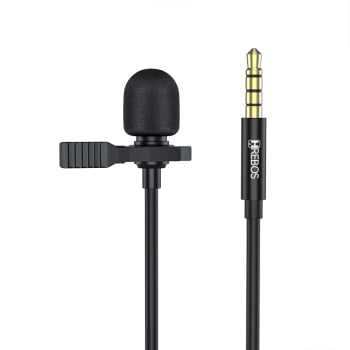 Microfone de Lapela Auxiliar P2 - 3,5mm Hrebos 1,5m HS-30
