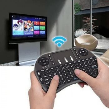 Mini Teclado Controle Sem Fio USB Com Touch Led Para Smart TV Game TV Box