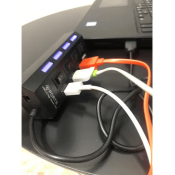 Cabo Extensor Carregador USB 2.0 HUB 4 Portas Led