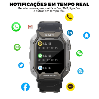 Relógio Masculino Inteligente Smartwatch Militar