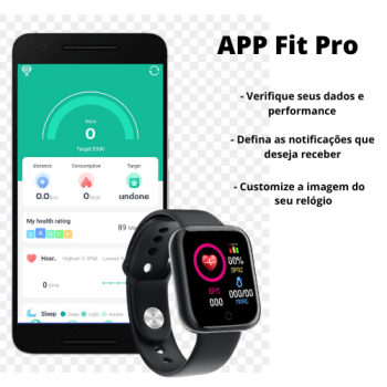 Relógio Inteligente Smartwatch D20/Y68 Android iOS Bluetooth 