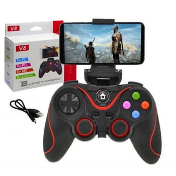Controle Joystick Sem Fio V8 Wireless Celular Bluetooth Android Game Jogo