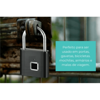 Cadeado Digital Biométrico Inteligente USB Até 10 Usuários