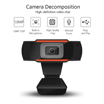 Webcam Alta Definição Com Microfone HD 720P 