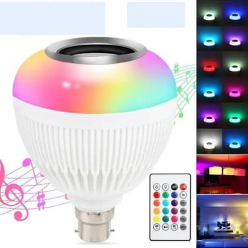 Lâmpada  Led Bluetooth Musical Com Controle Remoto 12W