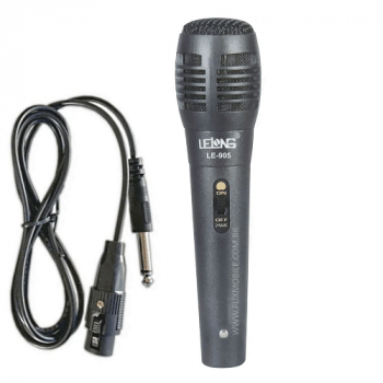 Microfone Profissional Com Fio Cabo P10  De Mão 2,5m