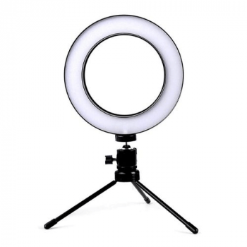 Ring Light LED Alta Intensidade com Tripé de Mesa 15cm